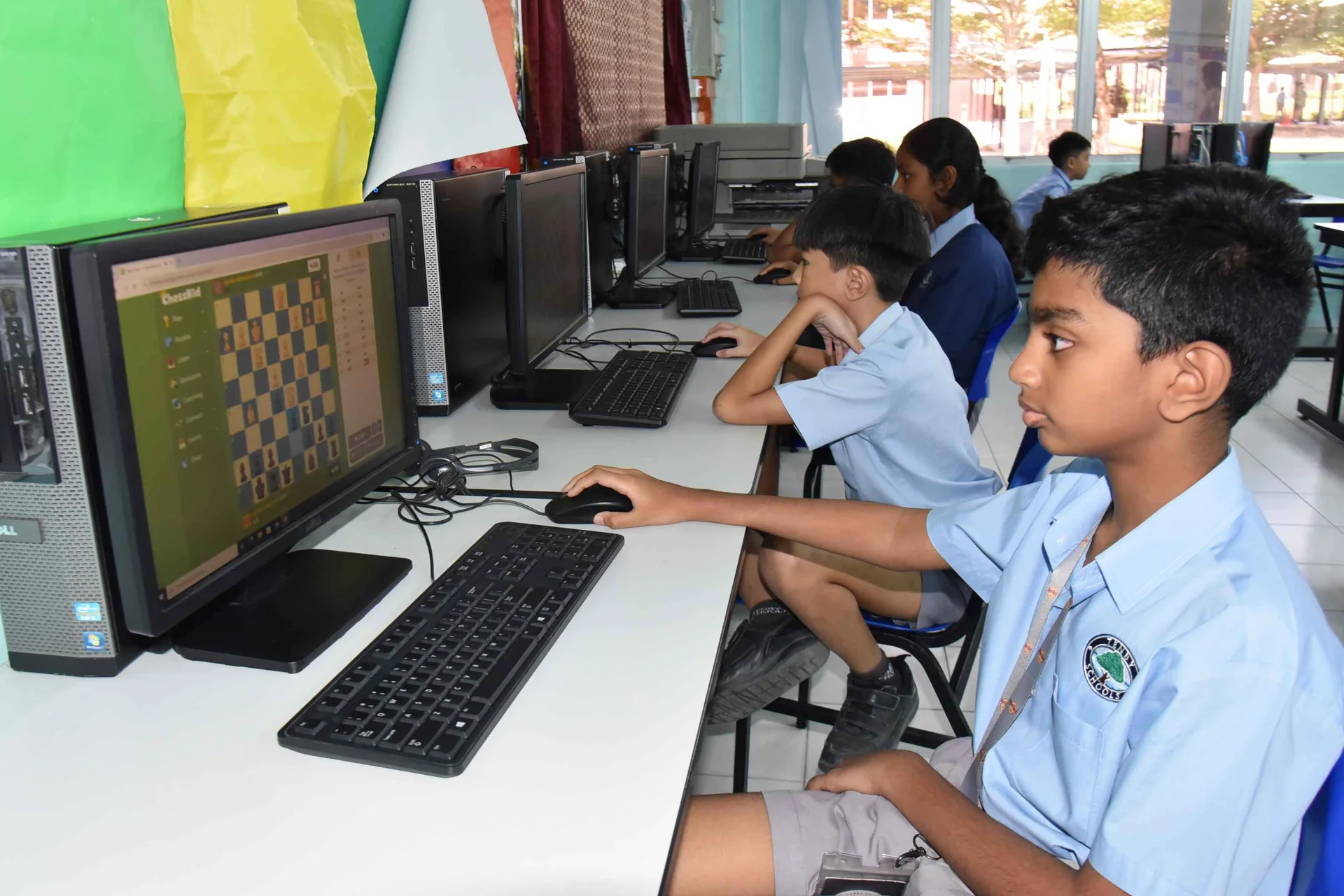 Student doing ICT activities
