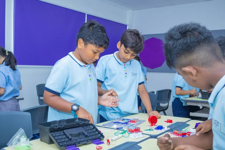 Students doing lab activities