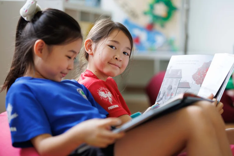 Girls reading books