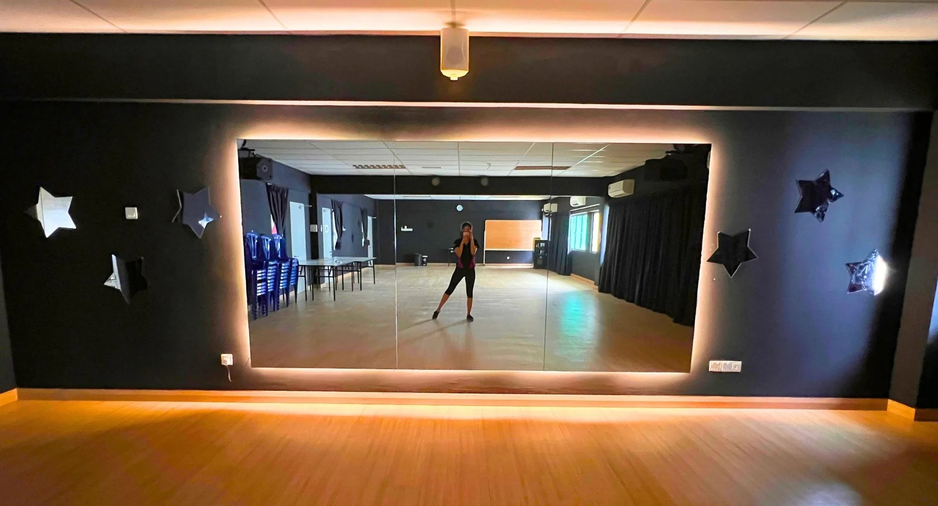 Drama Studio - A dedicated space for drama and dance lessons, rehearsals, and performing arts activities, fostering creativity and performance skills.